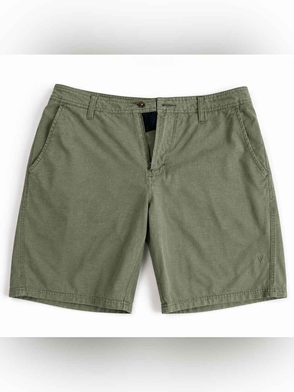 VISSLA Olive Flat-Front Men's Shorts